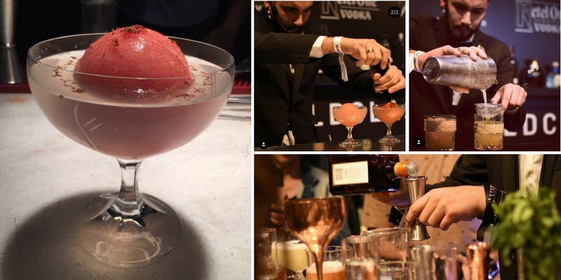 A la izquierda el Mars Blody Martini, un trago futurista. A la derecha los otros desempeños de Ocampos. Fotos obtenidas de las redes sociales.