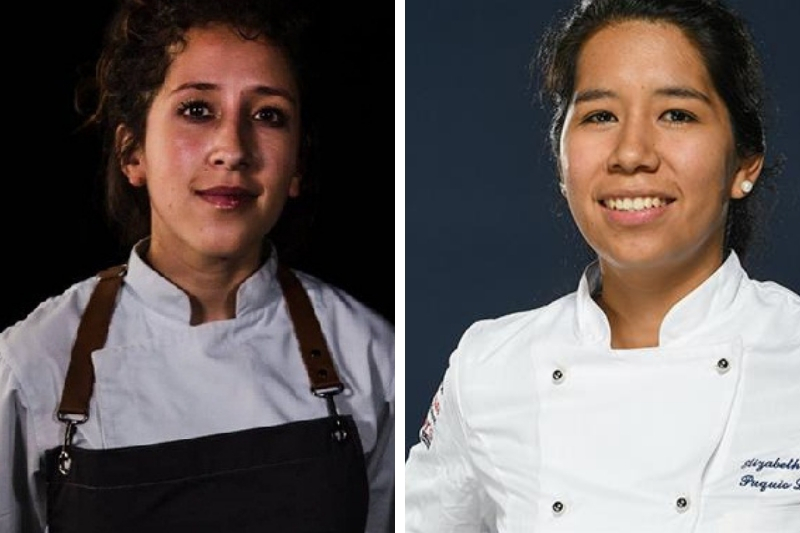Marcia Taha (28), izquierda, boliviana y Elizabeth Landeo (27), peruana, están entre las mejores chefs jóvenes de Amérioca Latina.