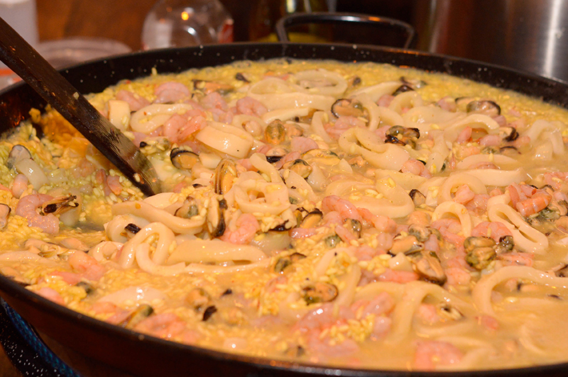 Lo más rico de la noche, risotto de frutos de mar preparado por Luchef para el stand de Fresh&Frozen.